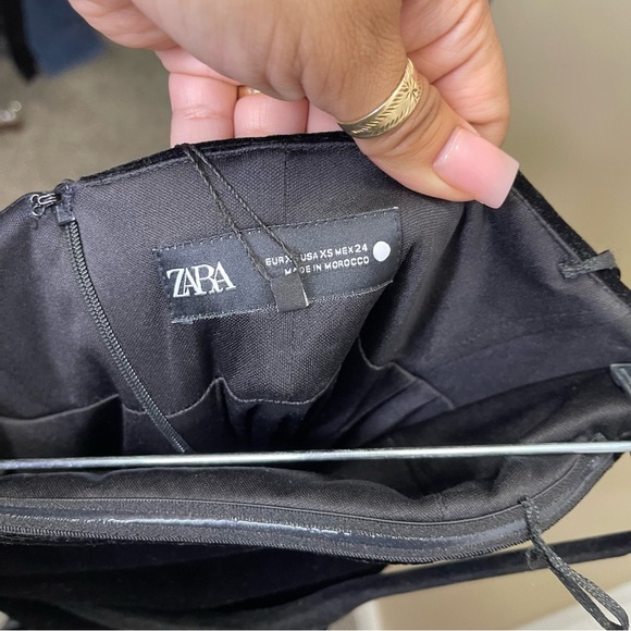 Zara Women’s ZW COLLECTION SHORT VELVET DRESS Sz XS - Picture 8 of 9